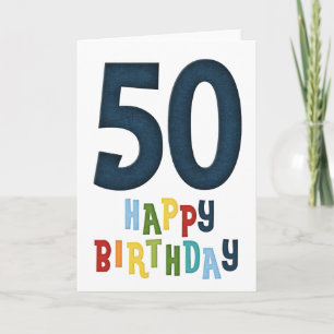 Feliz 50º Aniversário Cartão de Saudação Única Col