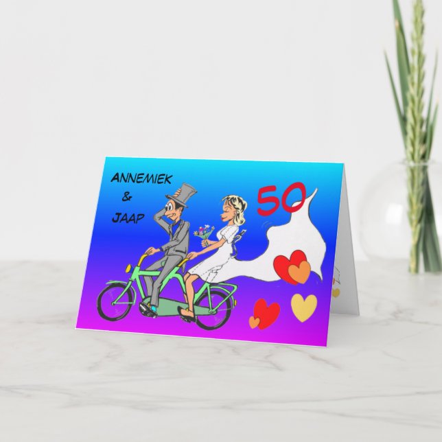 Feliz 50º aniversário de casamento. Cartão (Frente)