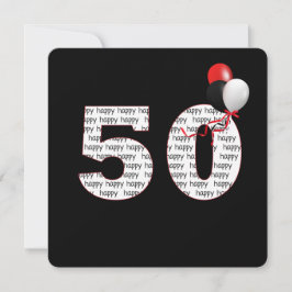 Feliz 50º aniversário do convite preto