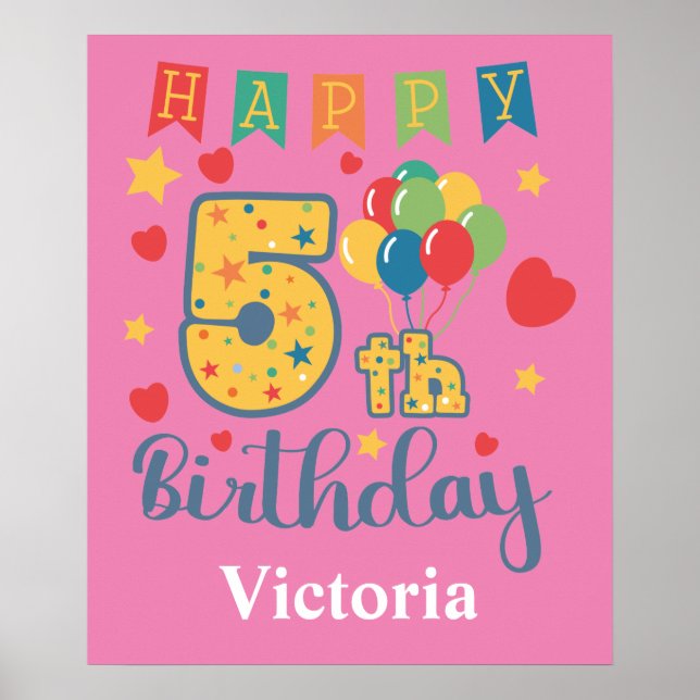 Feliz 5 Birthday Poster (Frente)