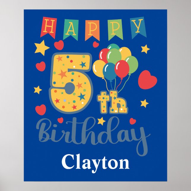 Feliz 5 Birthday Poster (Frente)