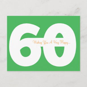 Feliz 60º aniversário Cartões postais - em verde