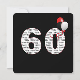 Feliz 60º aniversário do convite preto