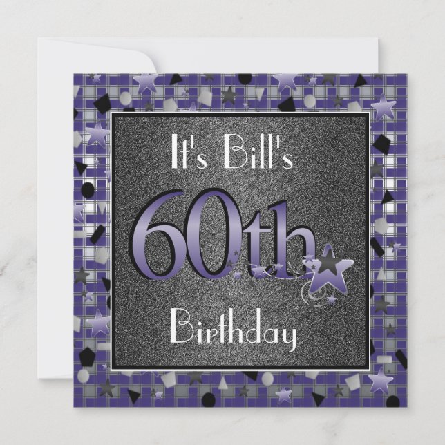 Feliz 60º Convite de aniversário Personalizado (Frente)
