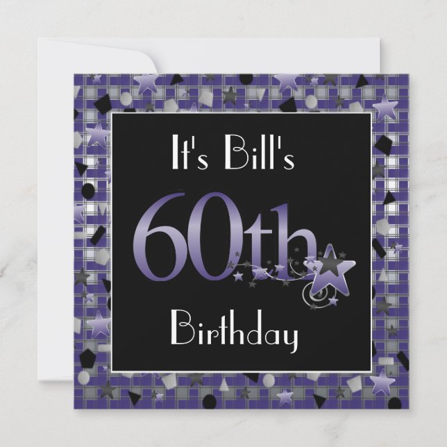 Feliz 60º Convite de aniversário Personalizado (Frente)