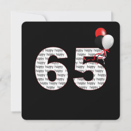 Feliz 65.º aniversário do convite preto