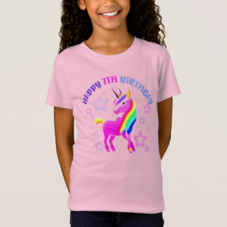 Feliz 7 Birthday Neon Unicorn T-shirt