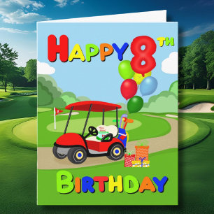 Feliz 8.º Aniversário do Cartão de Golfe do Red Bo