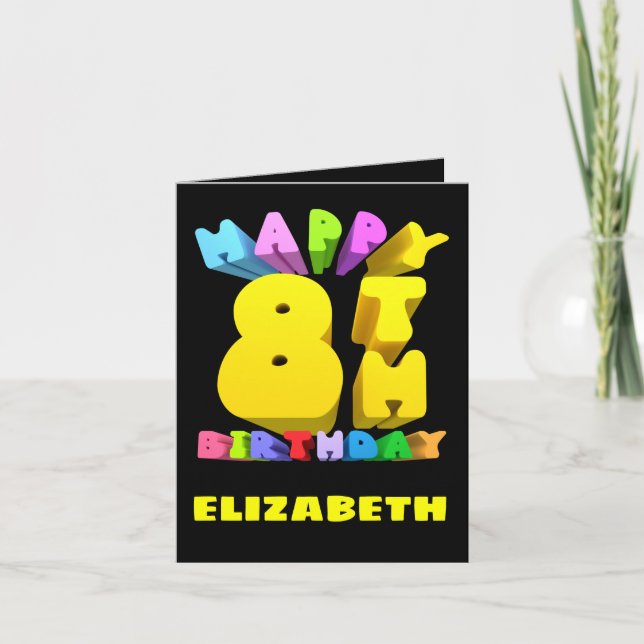 Feliz 8.º Cartão de Aniversário (Frente)