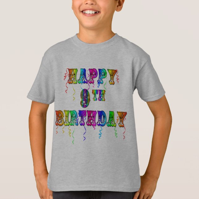 Feliz 9.º Aniversário Camisas Hoodies e Tanques (Frente)