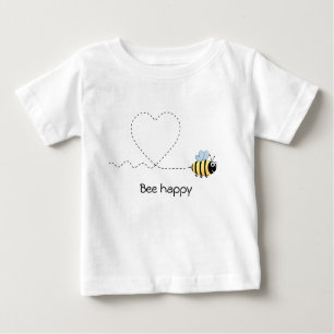 Feliz abelha positiva apaixonada pela camiseta de