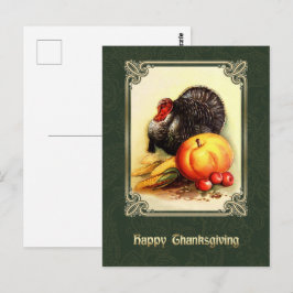 Feliz Ação de Graças. Cartão postal Vintage Art