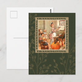 Feliz Ação de Graças. Cartão postal Vintage Art