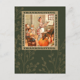 Feliz Ação de Graças. Cartão postal Vintage Art