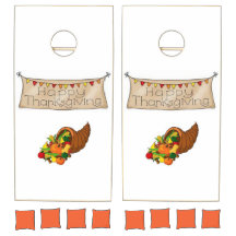 Feliz Ação de Graças Conjunto de Cornhole Peru Fam
