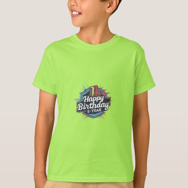 feliz aniversário 5 anos T-Shirt (Frente)