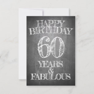 Feliz aniversário - 60 anos e fabuloso em chalkboa