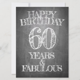 Feliz Aniversário - 60 Anos & Fabuloso em chalkboa