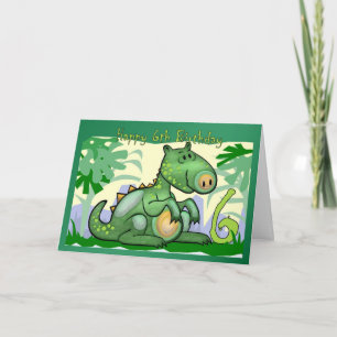 Feliz Aniversário 6 de Cartão de Dinossauro