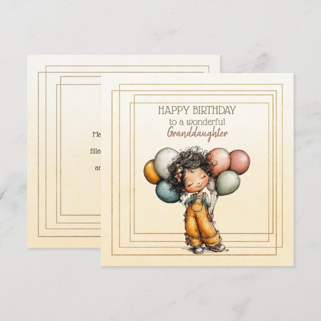 Feliz Aniversário a uma neta maravilhosa (Frente/Verso)