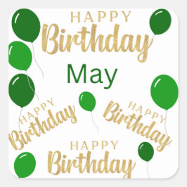 Feliz aniversário adesivos de aniversários de maio