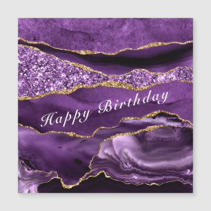 Feliz Aniversário - Ágata Roxo Violeta Dourado