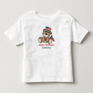 Feliz aniversário América 4 de julho urso T-Shirt