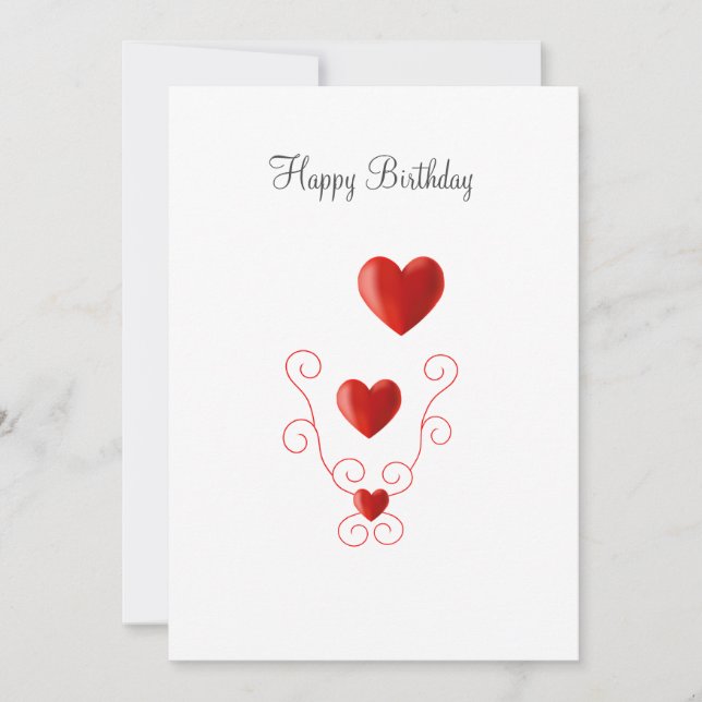 Feliz Aniversário Amor Corações Aniversário (Frente)
