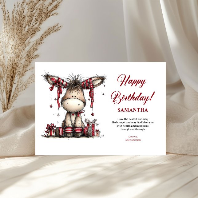 Feliz Aniversário Animais Excêntricos Personalizad (Happy Birthday Quirky Animals Personalized kids greeting card)