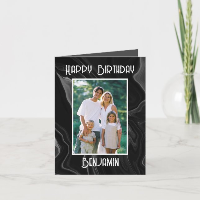 Feliz aniversário ao meu marido cartão com fotos m (Frente)