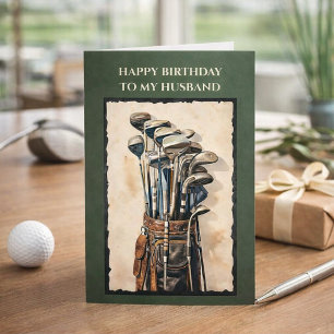Feliz Aniversário ao Meu Marido Cartão de Golfe Vi
