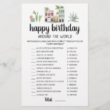 Feliz Aniversário ao Redor do Mundo jogo editável
