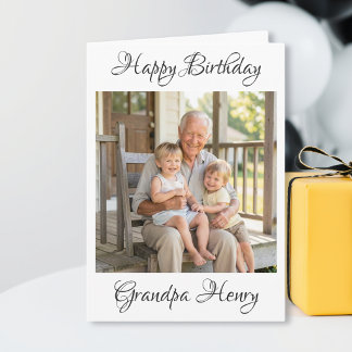 Feliz Aniversário Avô Modelo de Foto Personalizado