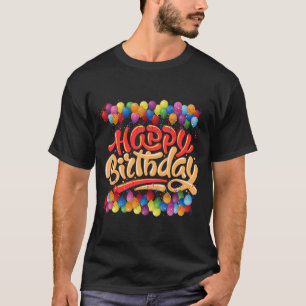 Feliz Aniversário Balões Projetando T-shirt