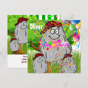 Feliz Aniversário Batata de Pedra Convite de Cartã