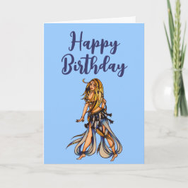 Feliz Aniversário Belly Dancer - Cartão de Saudaçã
