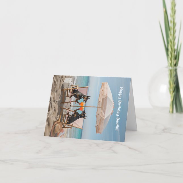 Feliz Aniversário Bestie Cão Inspirou Cartões de A (Frente)