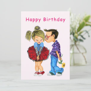 Feliz Aniversário Bonito Casal Romântico Pintor 