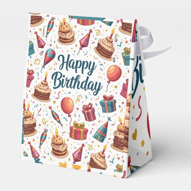 Feliz Aniversário - Caixa de Favoritos com Balões  (Verso)
