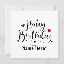 Feliz Aniversário, Caligrafia Minimalista