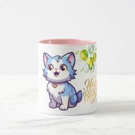 Feliz Aniversário Caneca de Café de Gato – Present