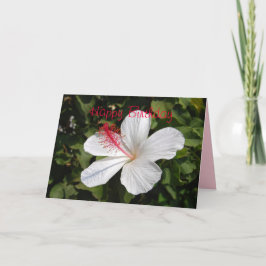 Feliz Aniversário - Cartão Branco Hibiscus