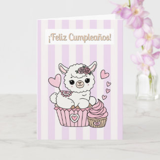Feliz Aniversário Cartão Chama Linda Menina Bolo D