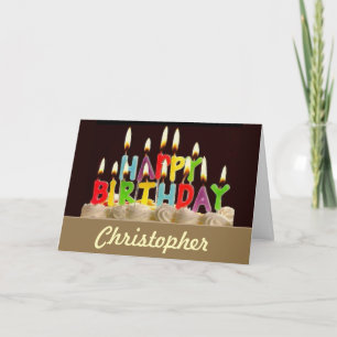 FELIZ ANIVERSÁRIO! CARTÃO Christopher PERSONALIZAD