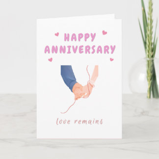 Feliz Aniversário Cartão de Mão com Cordas Vermelh