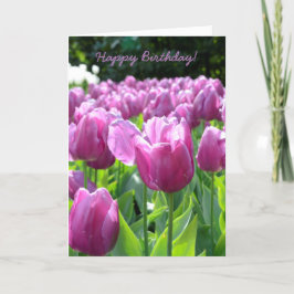 Feliz Aniversário - Cartão de Saudação com Tulipas