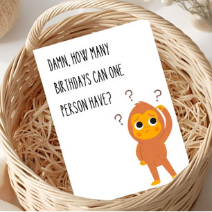 Feliz Aniversário Cartão de Saudação Macaco Humor 