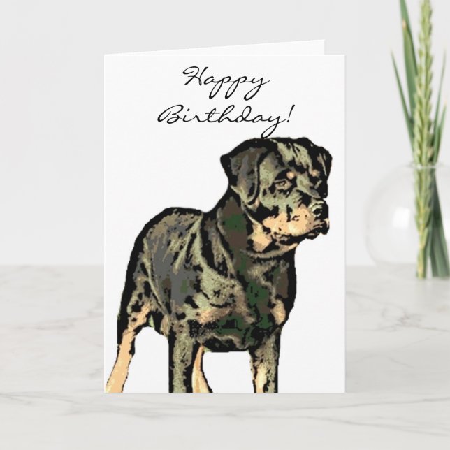 Feliz Aniversário Cartão de Saudação Rottweiler (Frente)