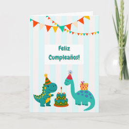 Feliz Aniversário Cartão Dinosaurio Cartão Espanho