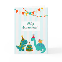 Feliz Aniversário Cartão Dinossauro